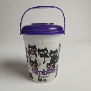 Tim Hortons 2025 Halloween Timbits Bucket Glow In Dark Purple Handle Lid Cats